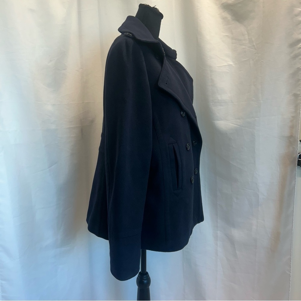 J.Crew Navy Blue Double Breasted Wool Peacoat Jacket Women’s TXL - Picture 5 of 14